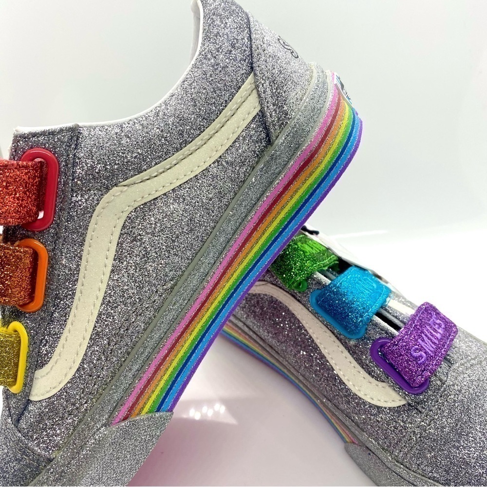 VANS FLOUR SHOP Amirah Kassem Old Skool Rainbow Glitter Sneakers 6 - Picture 8 of 12